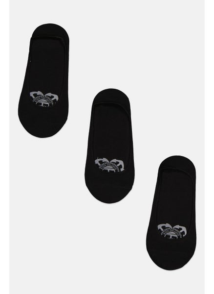 اشتري Men 3 Pair Solid Socks, Black في السعودية