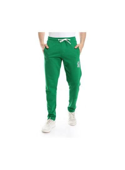 Buy Green Elastic Waist With Drawstring lined cotton Sweatpants in Egypt