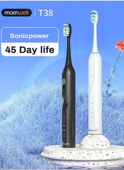 Buy Electric Toothbrush With smart timer Power Toothbrush Precision Clean Teeth Remove Plaque With Extra Replacement Brush Heads in Saudi Arabia