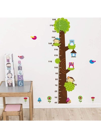 اشتري Cartoon Owl On the Tree Children Height Measure Wall Stickers Kids Room Wall Sticker Home Decoration في الامارات