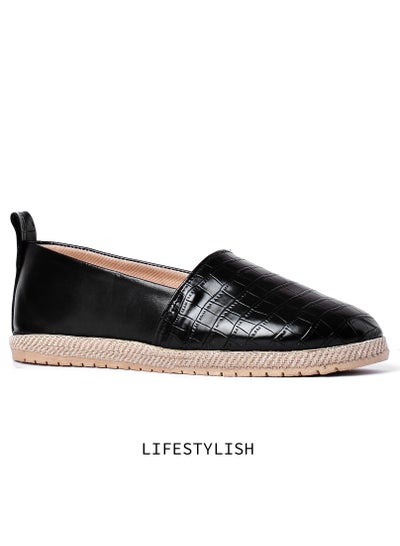 Buy Lifestylish BN-58 Ballerina leather stylish flat - Black in Egypt
