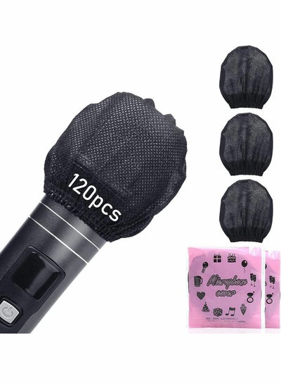 Buy Disposable Microphone Covers Caps Windscreen and Pop Filters Mic Cover Individual Wrapped Package Sanitary for Mic Compatible with Shure U and O Karaoke Microphone Sanitary, 120 Pack, Black in UAE