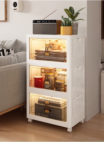 Buy 3 Tier Kitchen Organization Cabinet 3Multi-layer Foldable Plastic Storage Drawer, Drawer Unit, Box, Plastic Organizing Cupboard in UAE