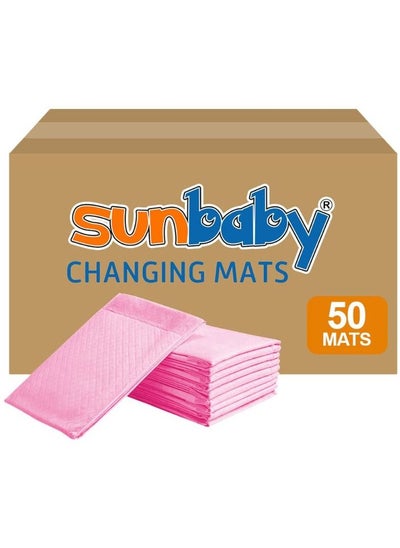 Buy SunBaby - Disposable Changing Mats Pack of 50 - Pink in UAE