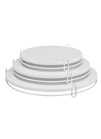 اشتري 3 Piece Cake Stand Set - Metal Party Cake Display Stand,Round Party Cake Table Supports for Weddings, Celebrations, Anniversaries. في الامارات