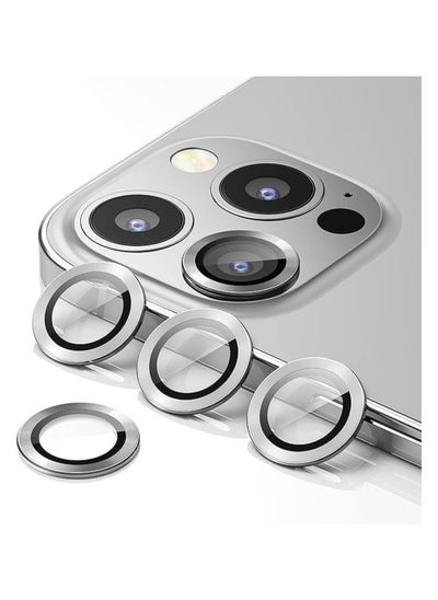 اشتري iPhone 12 Pro Camera Lens Protector,Anti Scrach HD Tempered Glass Metal Camera Screen Protector Shockproof Cover Film,(Silver) في مصر