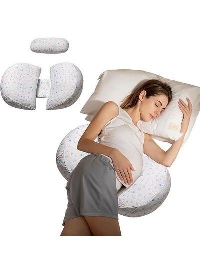 Buy Pregnancy Pillows for Sleeping, Maternity Pillow for Pregnant Women with Detachable and Adjustable Pillow Cover - Pregnancy Body Pillow Support for Back, Legs, Belly, Hips (White) in Saudi Arabia