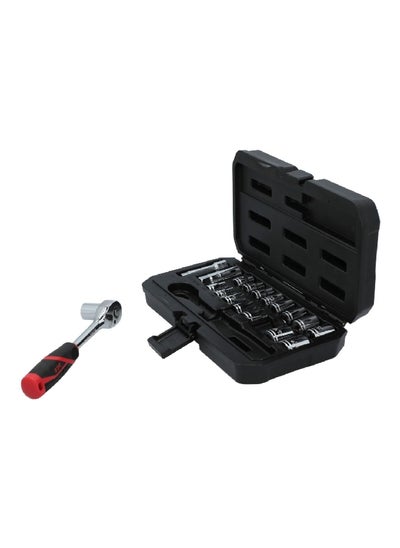 Buy 20-Piece Long Lasting Durable and Reliable Metric Socket Set Multicolor 14.9 x 31.2 x 4.1 cm 2194645 in Saudi Arabia