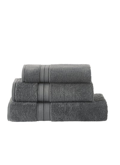 Buy Premium Towel 3-Pcs Set, 100% Combed Cotton 600 GSM, Highly Absorbent, Quick Dry Towel Set Include 1 Bath Towel, 1 Bath Sheet, 1 Hand Towel, Best Set for Bathroom Gym, Hotel And Spa,Grey in Saudi Arabia