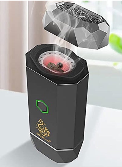 Buy B16 Smart Electric Diffuser Incense Burner Rechargable Portable USB Type-C Power Black 13.6x5.3cm in UAE