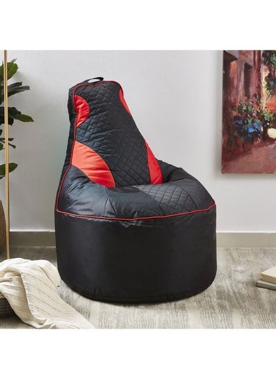 Buy Stunning Solid Patterned Durable Multi-Purpose Oxford Gaming Bean Bag With Polystyrene Bean Filling Black/Red 74 x 78 x 81cm in Saudi Arabia