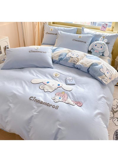 اشتري Cinnamoroll Anime Bedding Set 3 Piece 3D Cartoon Cute Printed Soft Microfiber Comforter Set with Zipper Closer Gifts for Kids Teenagers Adult في الامارات