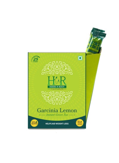 Buy Herbs N Root Garcinia Lemon Green Tea | Soluable Morning refreshing Tea | Helps in Weight Management Tea, Maintain Healthy Metabolism Green Tea | 100% Herbal Ingredient - 25 Stick (2gm Each) in UAE