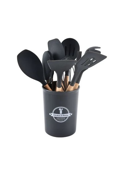 Buy Silicone Utensils Set With Plastic Holder in Saudi Arabia