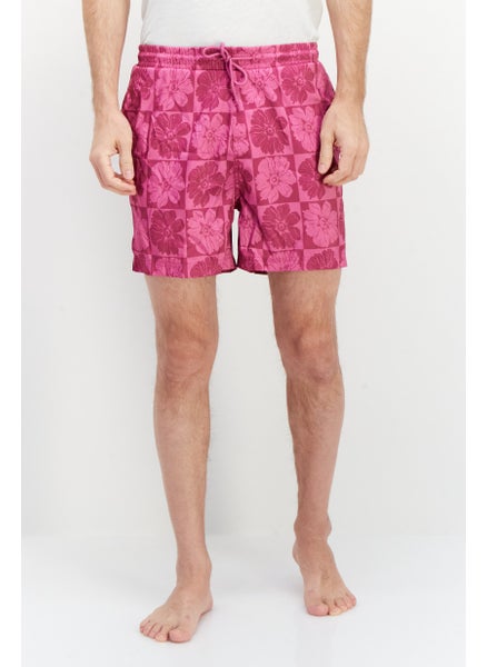 Buy Men Floral Pattern Swimwear Board Shorts, Purple in UAE