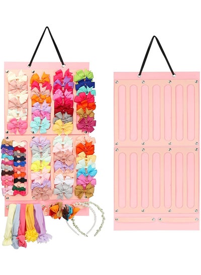 Buy Bow Holder for Girls Hair Bows, Clips Storage Hanger w/ 16 Ribbons, Accessories Organizer, Wall Hanging Girl Room 1 Item in UAE