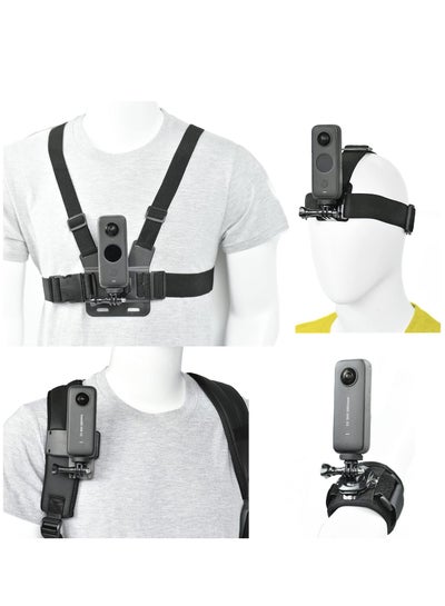 Buy Camera Accessory Kit Chest Mount Wrist Strap Backpack Clip Mount for Insta360 One X3/One X2/Insta360 One RS/Go2 Compatible with GoPro Hero 11/Hero 9/ Hero 8/Hero 7 in UAE