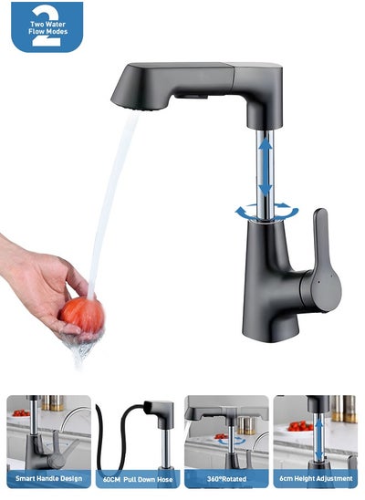 Kitchen Faucet Stainless Pull Down With 2 Sprayer Modes And Retractable Wand Water Saving Sink 5283