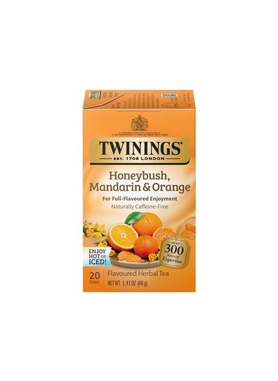 Buy Twinings Honeybush, Mandarin & Orange Herbal Tea, 20 Count (Pack of 6), Individually Wrapped Tea Bags, Naturally Caffeine Free, Enjoy Hot or Iced in UAE