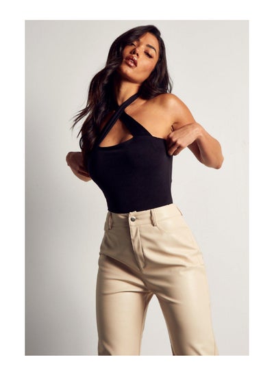 Buy Slinky Double Layer Cross Front Bodysuit in Saudi Arabia