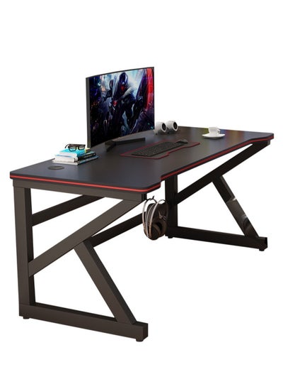 اشتري Gaming Desk 31 Inch Large Manual Height Adjustable Black Gaming Computer Desk, Home Office Standing Table, Executive Workstation في الامارات