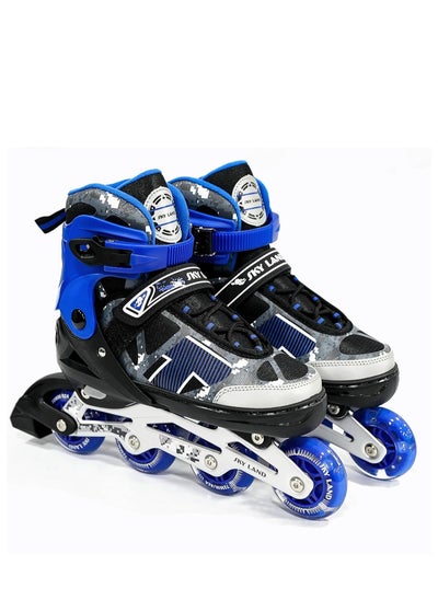 اشتري Adjustable Roller Skate Shoes For Kids & Teens| Professional & Comfortable Inline Skating Shoes With 8 Lighting Wheels For Boys في الامارات