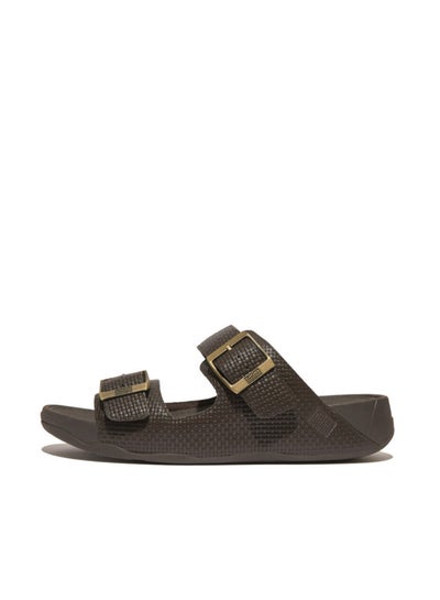 049-778 Fitflop Men Gogh Moc Mens Buckle Weave-Embossed Leather