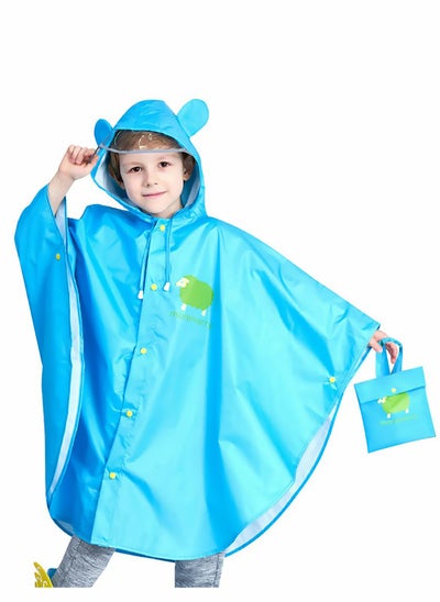 Buy Kids Rain Poncho, Cartoon Hooded Raincoat Jacket Lightweight Schoolbag Waterproof Hoodie Rain Coat Toddler Baby Boys Girls Rain Cape for Sports Riding Camping Traveling Outdoors in UAE