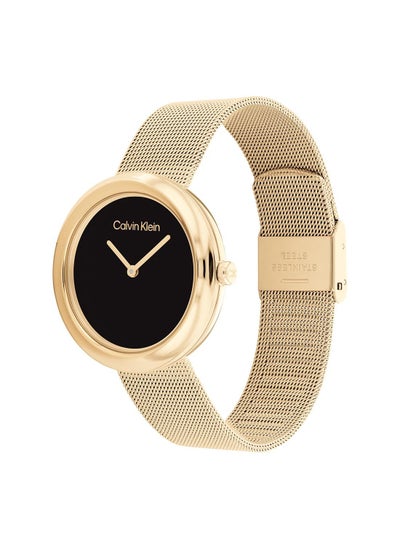 Buy Analog Round Waterproof  Wrist Watch With Gold Strap 25200012 in UAE