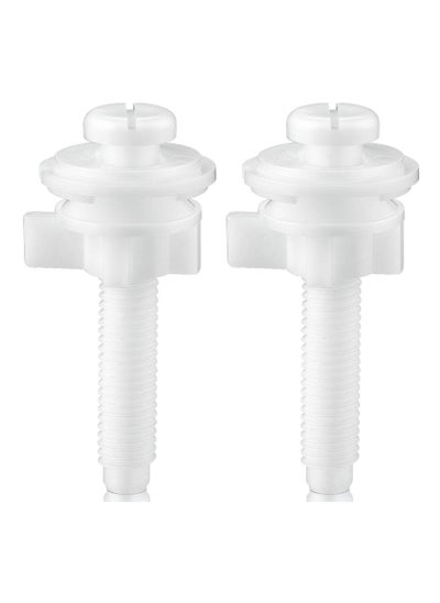 اشتري Toilet Seat Screws, Including Bolt Plastic Nuts and Washers Hinge Replacement Kit for Fixing the Top Seat, White (2 Pcs) في الامارات