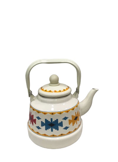 Buy Arabic Teapot Kettle 2.5L Ceramic Colorful Flower Design in UAE