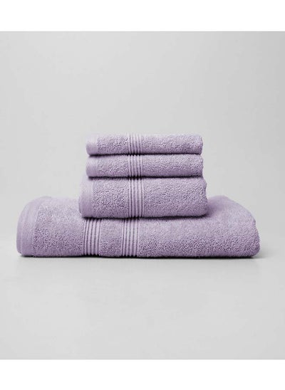 Buy 4 Pieces Set by La'Marvel, Lilac 550 GSM 100% Cotton Luxury Home Towels in Saudi Arabia