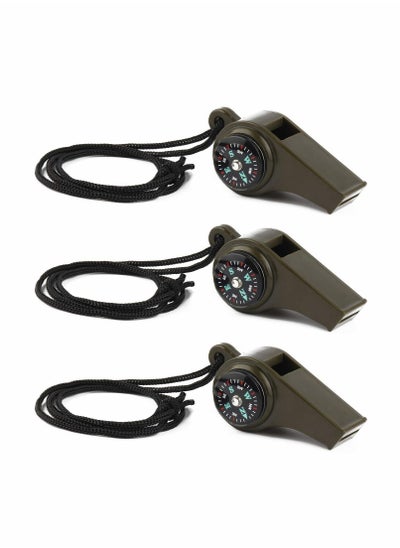 Buy Emergency Survival Whistle, Emergency Whistle with Compass 3 Pack in UAE