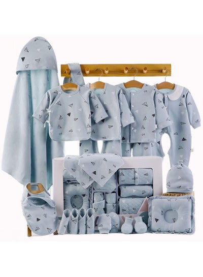 اشتري 22 pc Winter & Summer Clothing Combo Gift Set (0-6 months) for Newborn Baby Boy, Girl,Cotton, Fleece, Bodysuit, Blanket, Sleepwear, Pillow, Burp, Hat, Socks, Bib, Mitten في الامارات