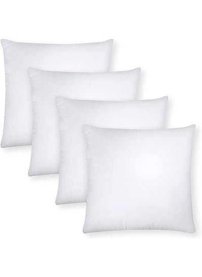 اشتري Bedding Throw Pillow Inserts, Set of 4 Hypoallergenic 100% Virgin Fiber Square Form Decorative Throw Pillow Inserts-Decorative Pillow Insert Pair - White Couch Pillow في الامارات