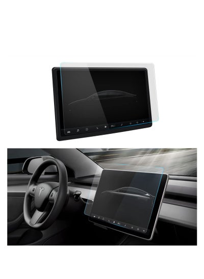 Buy Tempered Glass Matte Screen Protector Compatible with Tesla Model 3 / Model Y, Center Control Touch Screen Car Navigation Tempered Glass Accessories Anti Glare Anti Fingerprint in UAE