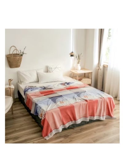 Buy LUNA HOME Fleece blanket, Orange Color Butterfly Design in UAE