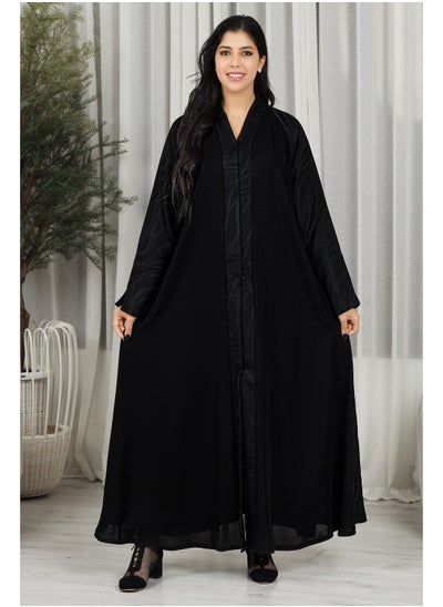 Buy Black abaya with floral fabric in Saudi Arabia