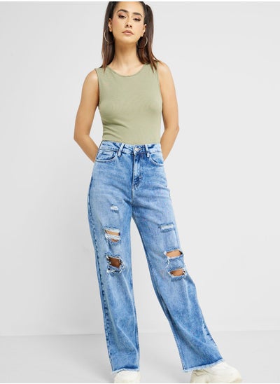 Buy Acid Wash Ripped Jeans in Saudi Arabia