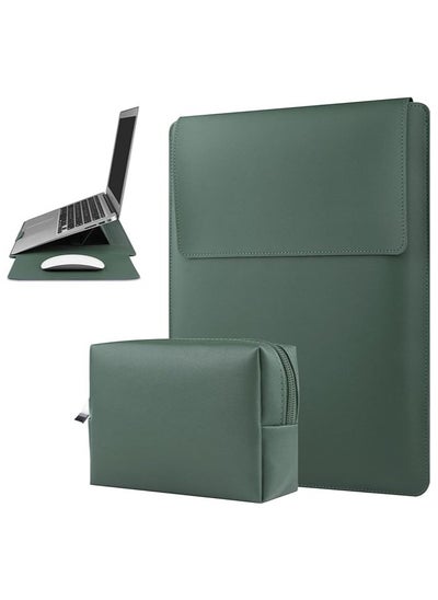 Buy 13 Inch Laptop Sleeve Case Leather Case Compatible with MacBook Air 13.3/13.6 M1 M2/MacBook Pro 13 2022-2016/Dell XPS 13/Surface Pro X/8/7 /6/5/Surface Laptop 13.5 Inch, Sleeve Bag Green in Saudi Arabia