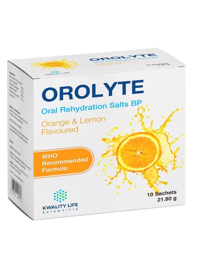 Buy Orolyte ORS Orange And Lemon Flavor 10 sachets (21.8gm) in UAE