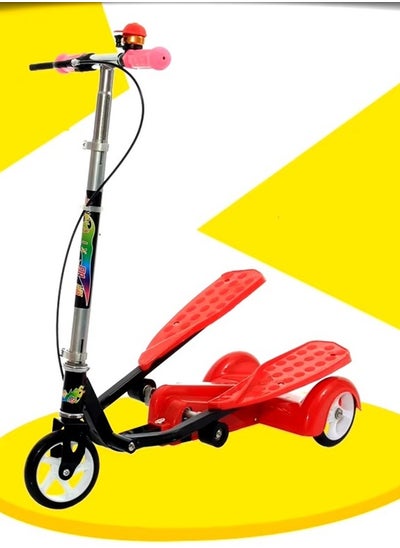 Buy Smart Dual-Pedal 3 Wheel Scooter for Kids Toys Red in Saudi Arabia