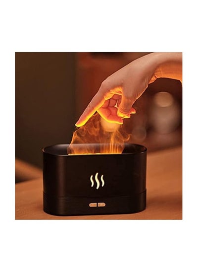 Buy Humidifiers with Flame Night Light, Cool Mist Humidifier with Flame Special Effect, Auto Shut-Off, Super Quiet Air Humidifier for Bedroom Small Room Office Travel (Black) in Egypt