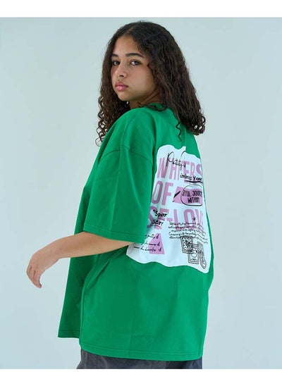 Buy whispers-unisex-oversized-ss-t-shirt-green-1 in Egypt