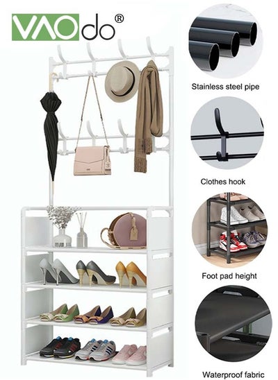 Buy Multifunctional Clothes Hanger Simple Assembly 4 Layer Shelf Shoe Rack in UAE