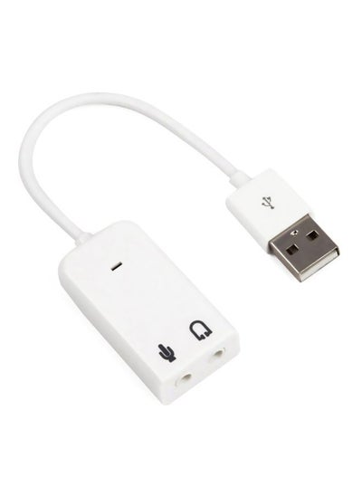 Buy Virtual 7.1 Channel Audio Card Adapter For Laptops White in Saudi Arabia