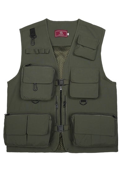 Buy Outdoor Multi Pockets Fishing Photography Vest Summer Mesh Jackets Quick Dry Waistcoat Army Green in Saudi Arabia