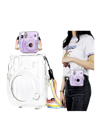 Buy Instant for Mini 11 Clear Case, Protective Clear Case, Compatible with for Fujifilm Instax Mini 11 Instant Camera, with Adjustable Rainbow Shoulder Strap, Present to Friends and Families in UAE