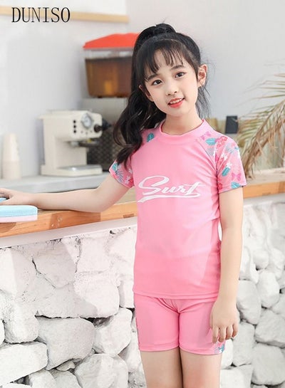 Girls Swimsuit Rash Guard Swimsuit Cute Kids Swimwear Water Sports Sun ...