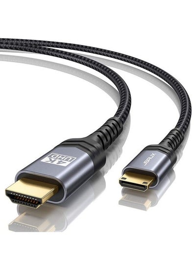 اشتري Mini Hdmi To Hdmi Cable 6Ft [Aluminum Shell Braided] High Speed 4K 60Hz Hdmi 2.0 Cord Compatible With Camera Camcorder Tablet And Graphics Video Card Laptop Raspberry Pi Zero W Grey في الامارات